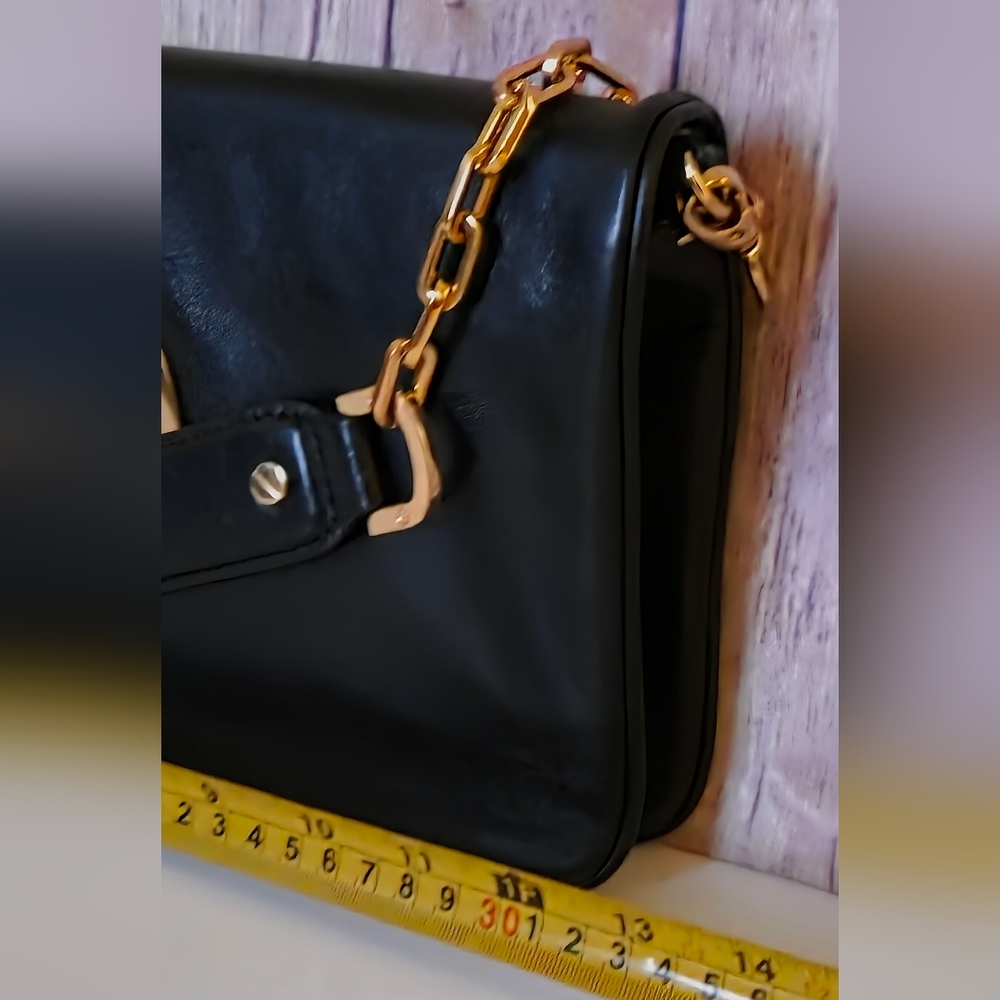 TORY BURCH Black Leather Shoulder/Clutch Bag EUC - Picture 6 of 16